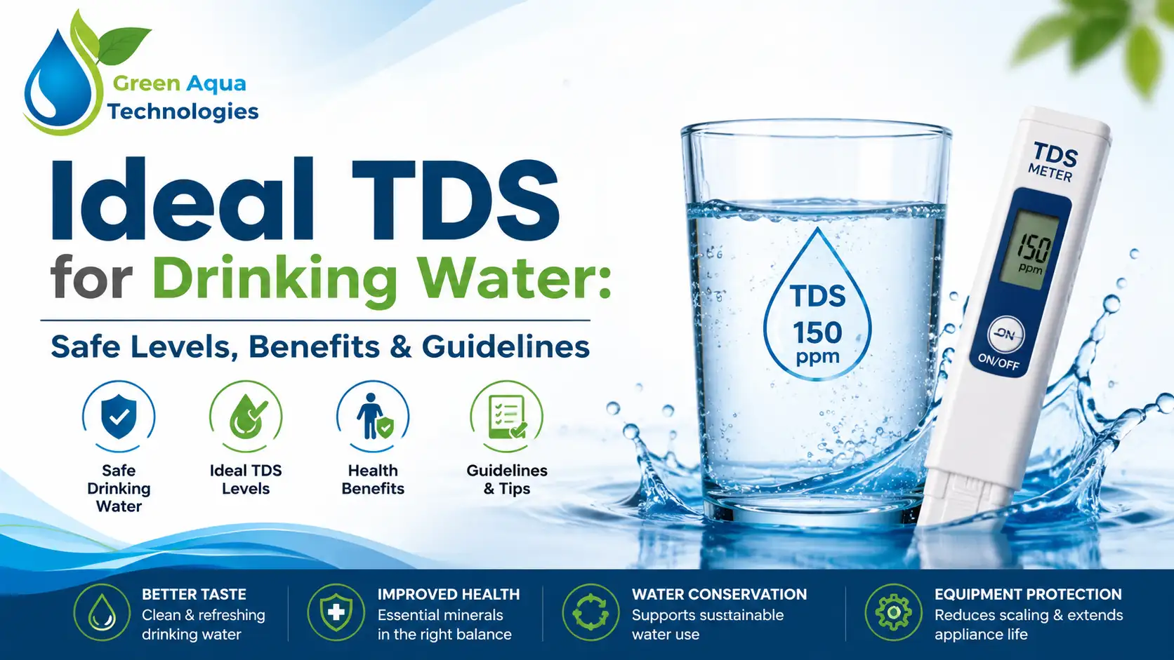 You are currently viewing Ideal TDS for Drinking Water: Safe Levels, Benefits & Guidelines